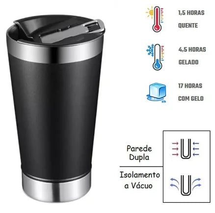 Copo Termico Inox c/ Tampa e Abridor